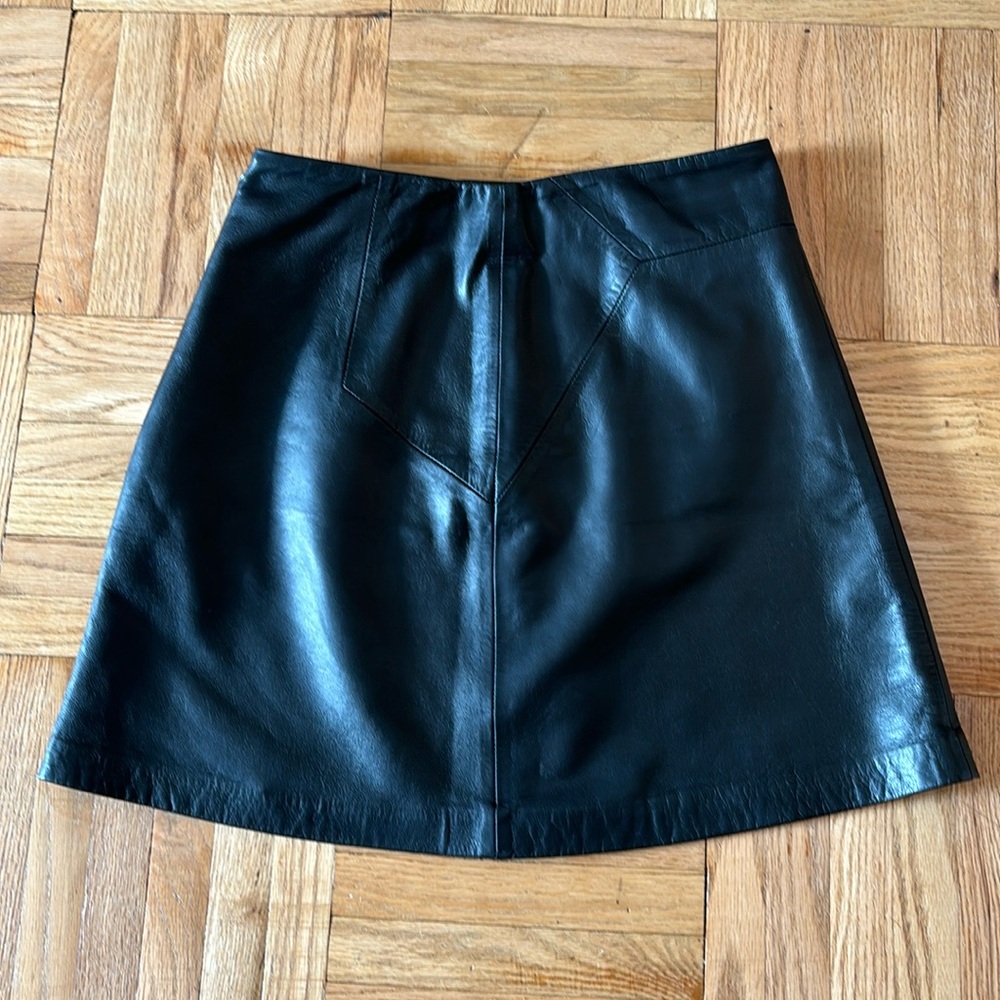 Whistles London Genuine Leather A-Line Skirt